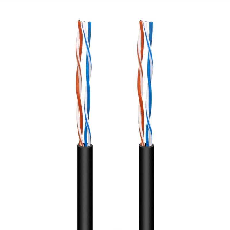 NECABLES CAT5 RJ11 Data Cable DSL Cable 100ft High-Speed for DSL Modem Twisted Wire UTP RJ11 6P4C Male to Male Black - 100 Feet - Image 3